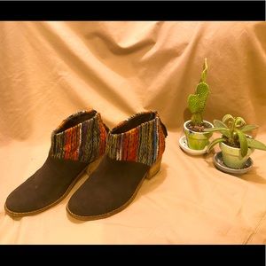 Toms Booties w/ Multicolored Stitching